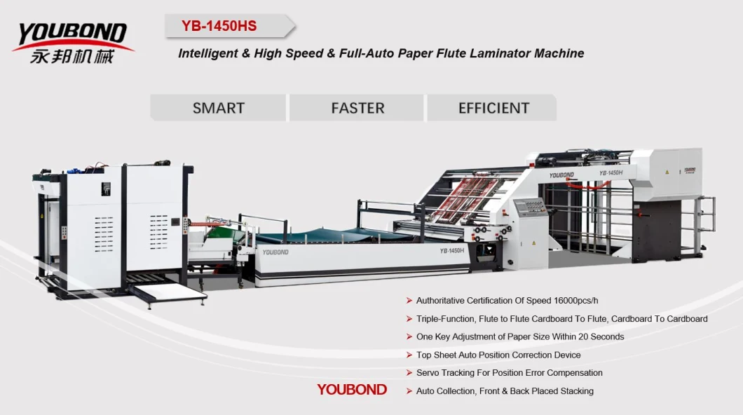 Fully Automatic High Speed Flute Paper Laminator for Corrugated Board