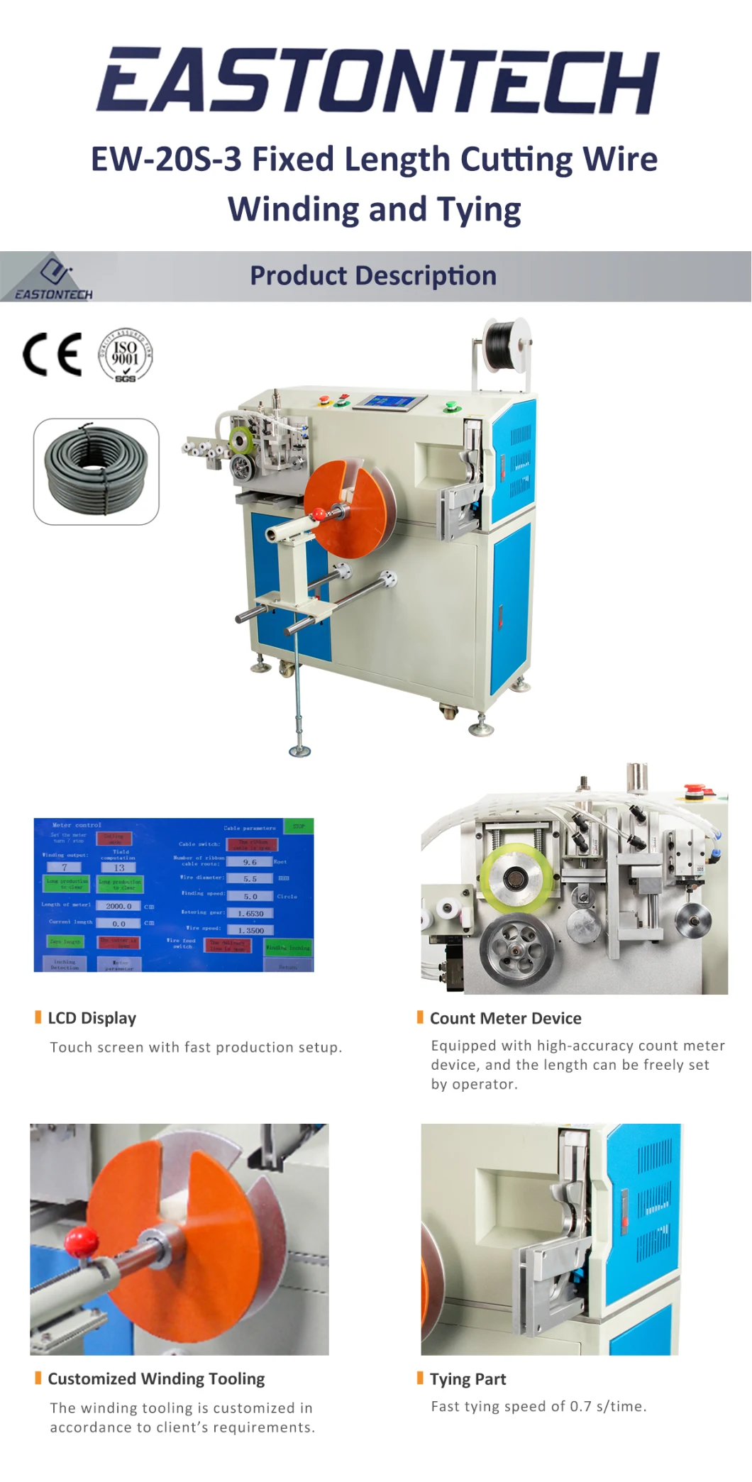 Efficient and Easy to Operate Semi-Automatic Twisting Winding Banding Bundling Cable Wire Machine